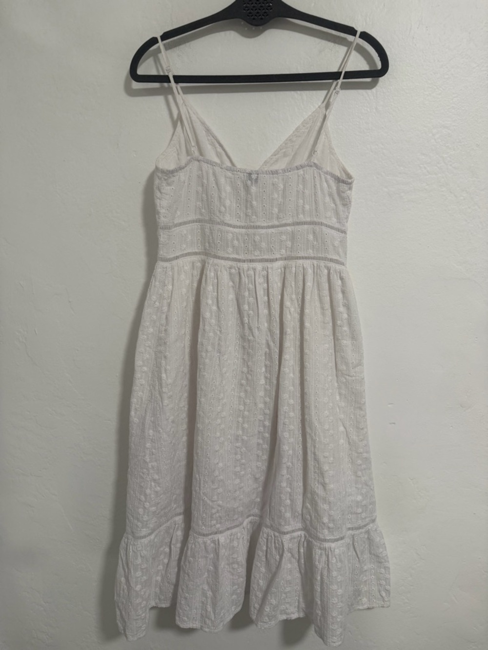 Windsor White Eyelet Cotton Midi Dress M Boho Summer - Picture 6 of 9